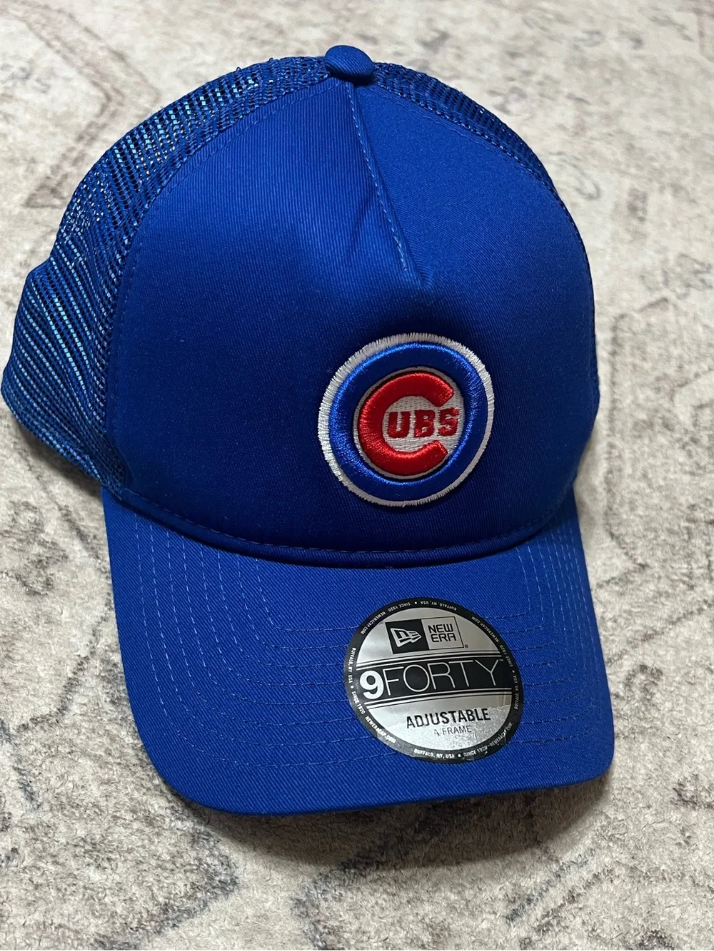 CHICAGO CUBS LOGO TRUCKER 9FIFTY SNAPBACK CAP ROYAL BY NEW ERA